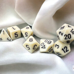 Σετ Ζάρια - 7 Dice Set Opaque Polyhedral White with Black