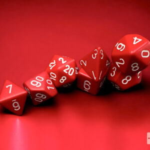 Σετ Ζάρια - 7 Dice Set Opaque Polyhedral Red with White