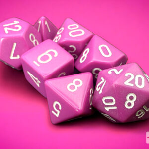 Σετ Ζάρια - 7 Dice Set Opaque Polyhedral Light Purple with White